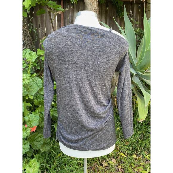Rachel Roy Womens Asymmetrical Knit Blouse Size Small Gray Heather - Picture 4 of 7